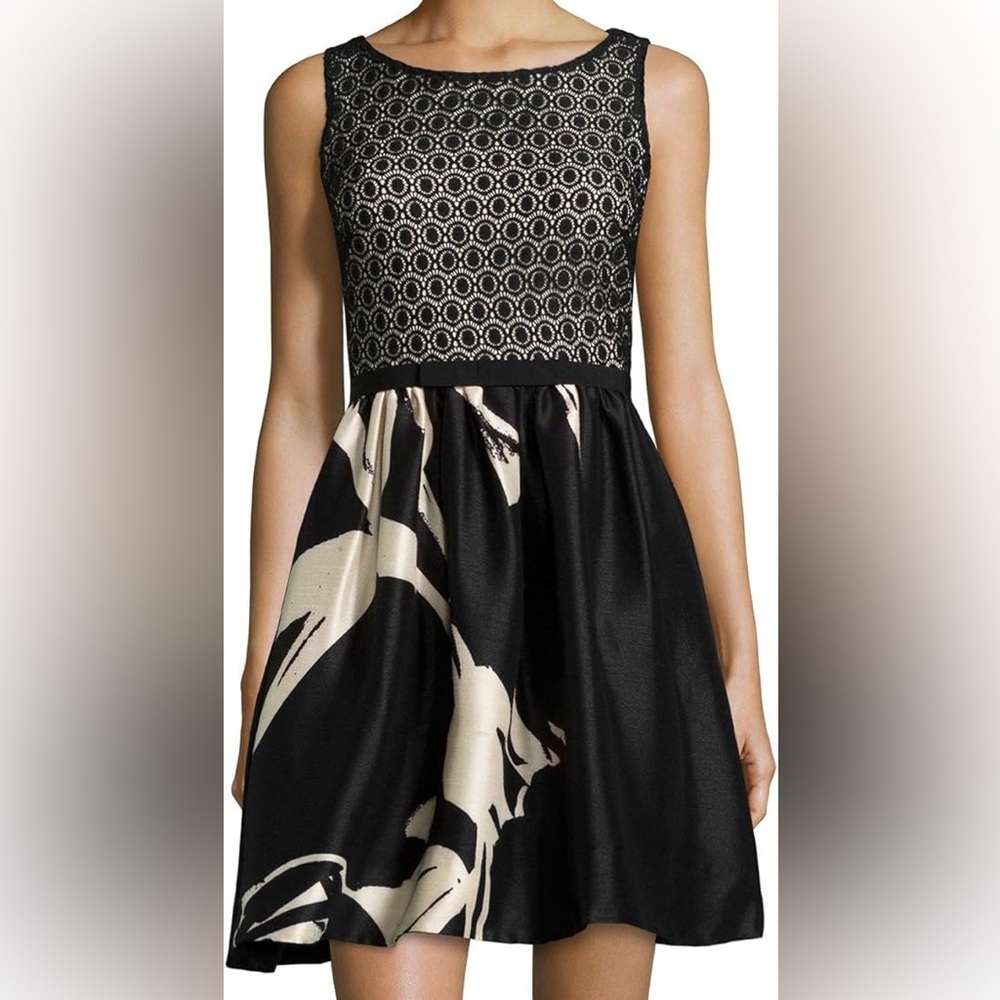 Taylor Cocktail Party Black and Cream Dress Size 10